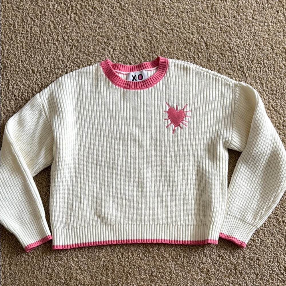 Women's Cream and Pink Sweater